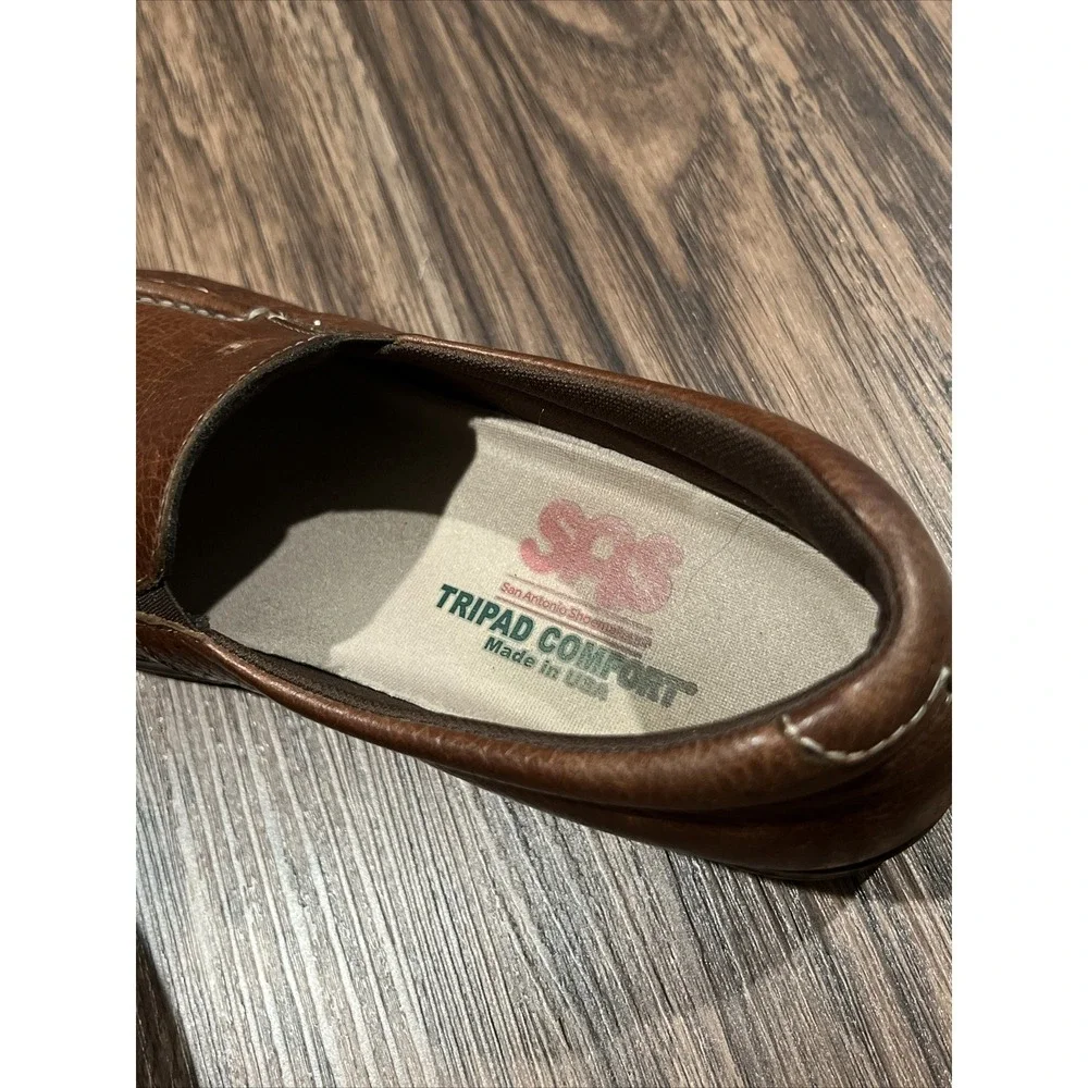 SAS Soft Step Shoes Womens Brown 9S Leather Tripad Comfort Made in USA Slip On